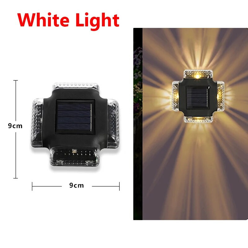 Solarna zidna svjetiljka Četverostrani reflektor LED Sunčevo svjetlo Vanjsko vodootporno gore i dolje Svjetleće osvjetljenje Dekoracija ograde za dvorište