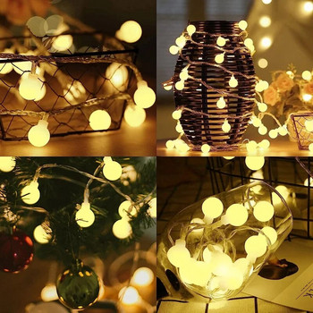 Led Ball String Lights USB/buttered String Lights Outdoor Globe Fairy Light for Wedding Halloween Garden Christmas Decor
