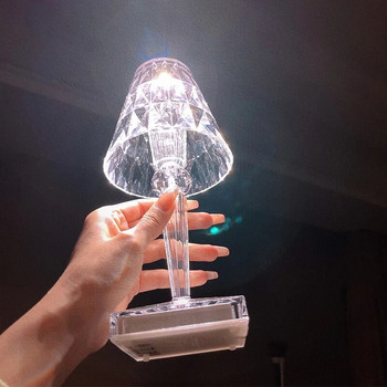 Επιτραπέζιο φωτιστικό Led Diamond Επαναφορτιζόμενα φώτα νύχτας Κρυστάλλινα φωτιστικά γραφείου προβολής σπιτιού Ακρυλικά Χριστουγεννιάτικα ντεκόρ Φωτιστικά Δώρο