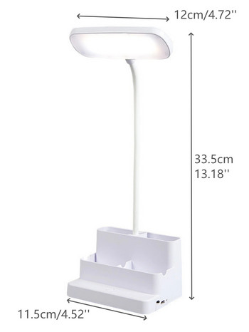 LED настолна лампа Защита на очите Докосване Димируема LED светлина Студентско общежитие Спалня Четене USB акумулаторна