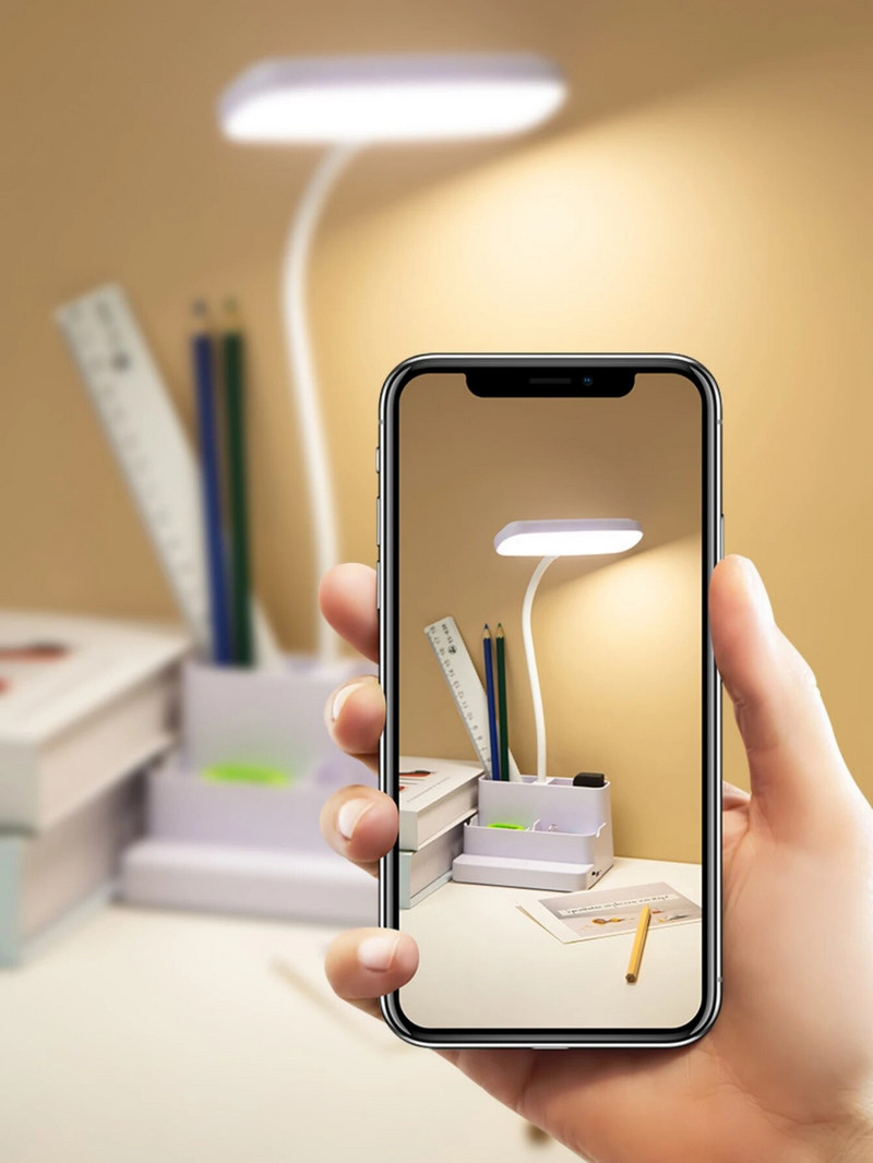 LED-es asztali lámpa Szemvédelem Érintés szabályozható LED-es lámpa Diákkollégiumi Hálószoba Olvasás USB Újratölthető