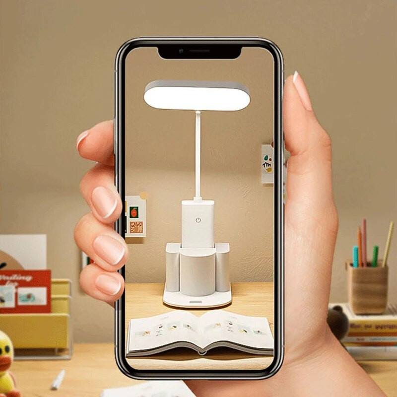 LED-es asztali lámpa 3 fokozatú, szabályozható érintőképernyős éjszakai lámpa USB újratölthető szemvédő, összecsukható asztali lámpa hálószoba ágy mellé