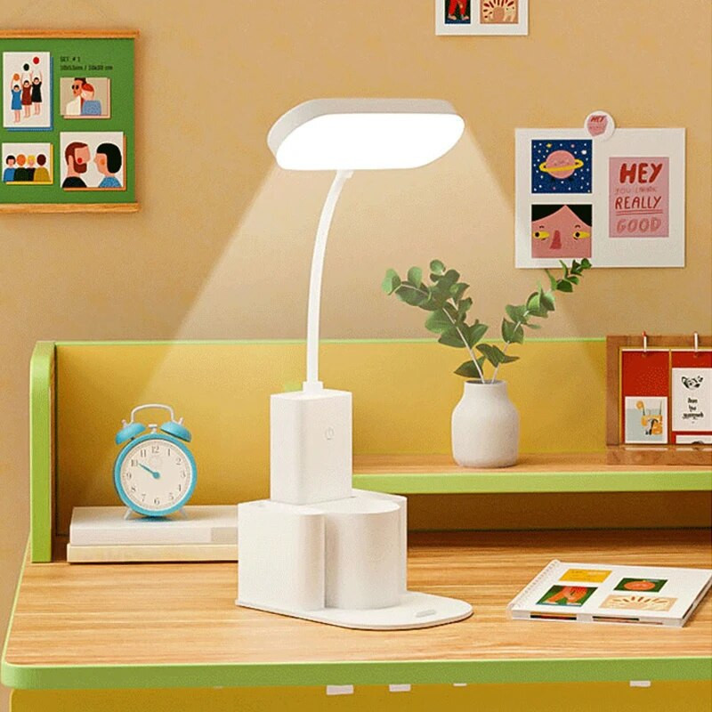 LED-es asztali lámpa 3 fokozatú, szabályozható érintőképernyős éjszakai lámpa USB újratölthető szemvédő, összecsukható asztali lámpa hálószoba ágy mellé