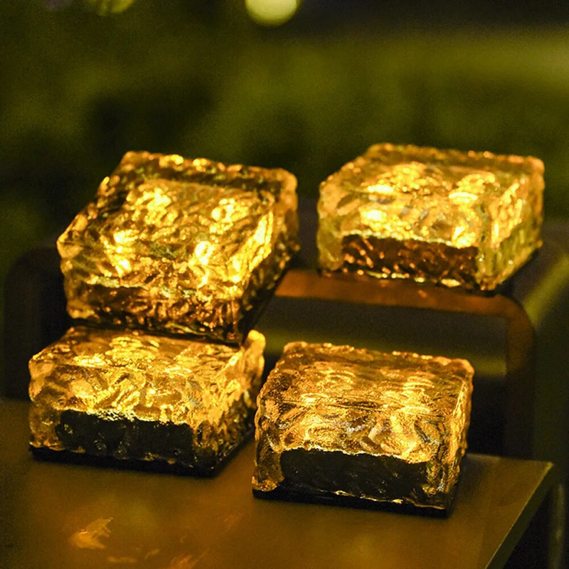 Vanjska svjetla od solarne opeke LED svjetlo za kocku leda Vodootporno popločavanje stepenica Pejzažna svjetiljka Dvorišna terasa Travnjak Svjetlo za ukrašavanje vrta