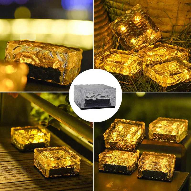 Vanjska svjetla od solarne opeke LED svjetlo za kocku leda Vodootporno popločavanje stepenica Pejzažna svjetiljka Dvorišna terasa Travnjak Svjetlo za ukrašavanje vrta