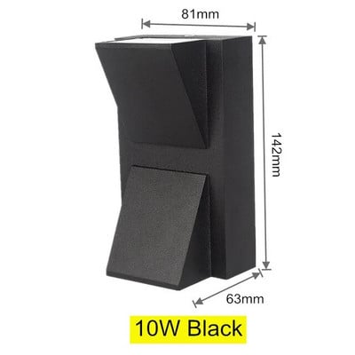 Izuzetan dizajn LED zidna svjetiljka s jednom glavom 5W 10W COB Zidni svijećnjak za trijem Unutarnja vanjska pejzažna rasvjeta AC110 220V