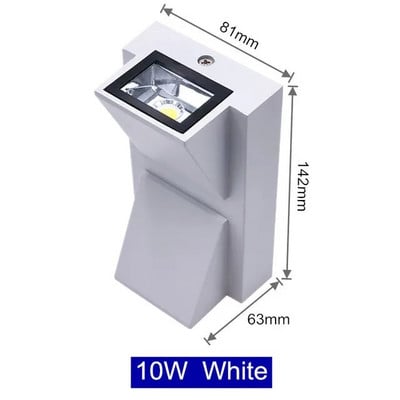 Izuzetan dizajn LED zidna svjetiljka s jednom glavom 5W 10W COB Zidni svijećnjak za trijem Unutarnja vanjska pejzažna rasvjeta AC110 220V