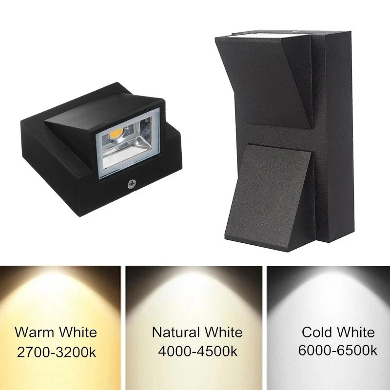 Izuzetan dizajn LED zidna svjetiljka s jednom glavom 5W 10W COB Zidni svijećnjak za trijem Unutarnja vanjska pejzažna rasvjeta AC110 220V
