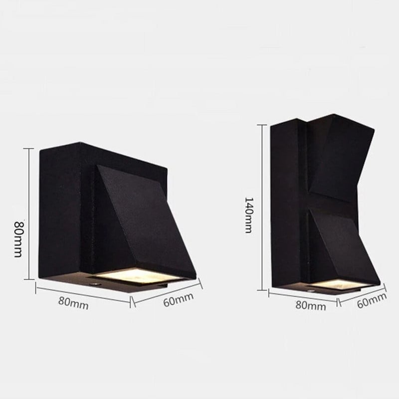 Izuzetan dizajn LED zidna svjetiljka s jednom glavom 5W 10W COB Zidni svijećnjak za trijem Unutarnja vanjska pejzažna rasvjeta AC110 220V