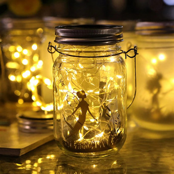 Solar Fairy Lantern Φωτάκια κήπου Εξωτερική διακόσμηση Χριστουγεννιάτικου Γάμου Διακόσμηση πάρτι γενεθλίων Mason ηλιακό βάζο Φωτιστικό βεράντας Κρεμαστό φως