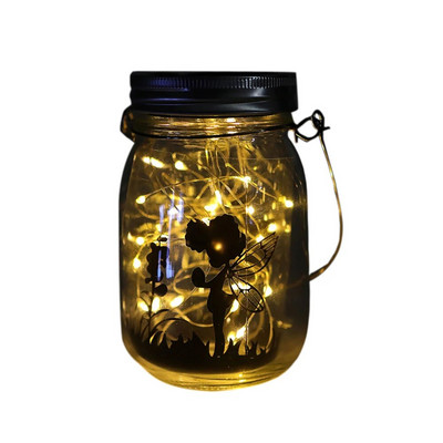 Saulės pasakų žibintų sodo šviestuvai lauke Kalėdų vestuvių gimtadienio vakarėlio dekoras Mūrinis saulės stiklainis kiemo lempa pakabinama šviesa