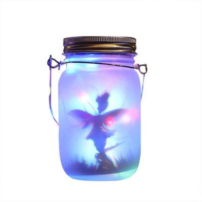 Saulės pasakų žibintų sodo šviestuvai lauke Kalėdų vestuvių gimtadienio vakarėlio dekoras Mūrinis saulės stiklainis kiemo lempa pakabinama šviesa