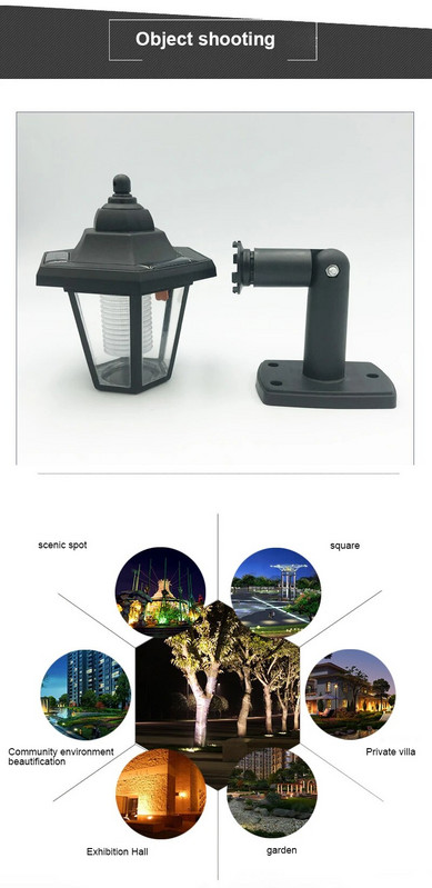 Solarna led svjetiljka Retro šesterokutna vodootporna vanjska veleprodajna vrtna dekoracija Zidna svjetiljka Solarni svijećnjak Led rasvjetne svjetiljke Solarna svjetiljka