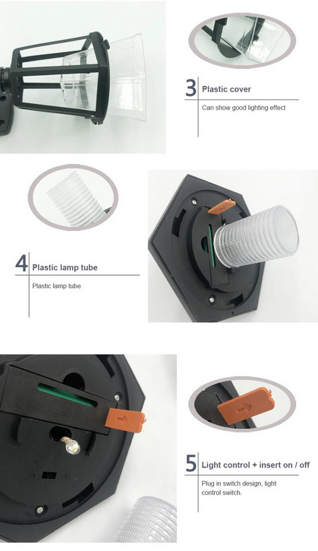 Solarna led svjetiljka Retro šesterokutna vodootporna vanjska veleprodajna vrtna dekoracija Zidna svjetiljka Solarni svijećnjak Led rasvjetne svjetiljke Solarna svjetiljka