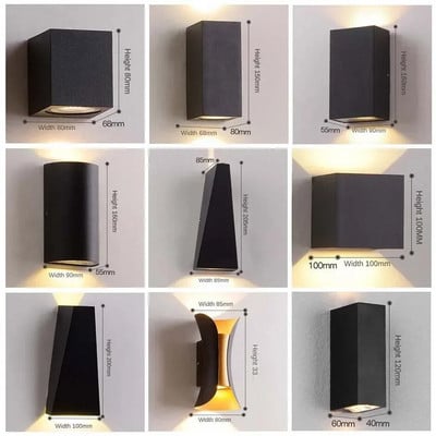 Modern LED-es kültéri fali lámpák Kerti világítás Vízálló lámpák homlokzati lámpa Kerti világítás kültéri otthon Utcai dekoráció Verandai lámpák