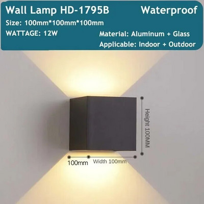 Moderne LED vanjske zidne svjetiljke Vrtna rasvjeta Vodootporna svjetiljka za fasade Vrtna rasvjeta Vanjska kućna ulična dekoracija Svjetla za trijem