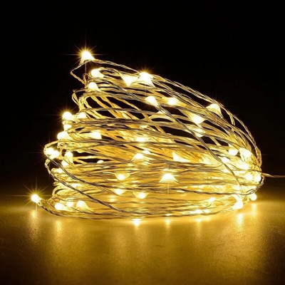 1m-30m LED струнна светлина 8 цвята феерични светлини LED медна жица захранвана от батерия за сватбено тържество Коледен декор Празничен гирлянд