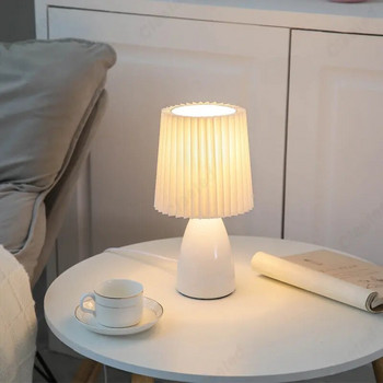 Керамична нощна лампа за млечен шейк Claeted Настолна лампа за спалня LED трапезария Декорация на масичка за кафе Нощна вътрешна лампа с капаци