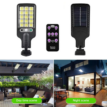 LED Solar Street Lights COB ηλιακό φωτιστικό εξωτερικού χώρου με τηλεχειριστήριο 3 Λειτουργία φωτός Αδιάβροχος αισθητήρας κίνησης για μονοπάτι βεράντας κήπου