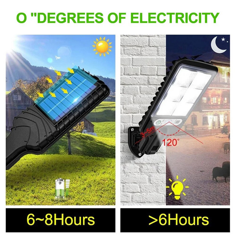 LED solarne ulične svjetiljke COB vanjska solarna svjetiljka s daljinskim upravljačem 3 svjetlosna načina Vodootporni senzor pokreta za vrtnu stazu