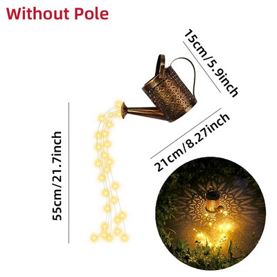 Solarna kantica za zalijevanje Svjetlo visećeg čajnika Lampiona Svjetlo vodootpornog vrtnog dekora Metalna retro svjetiljka za vanjsku terasu Travnjak Dvorište