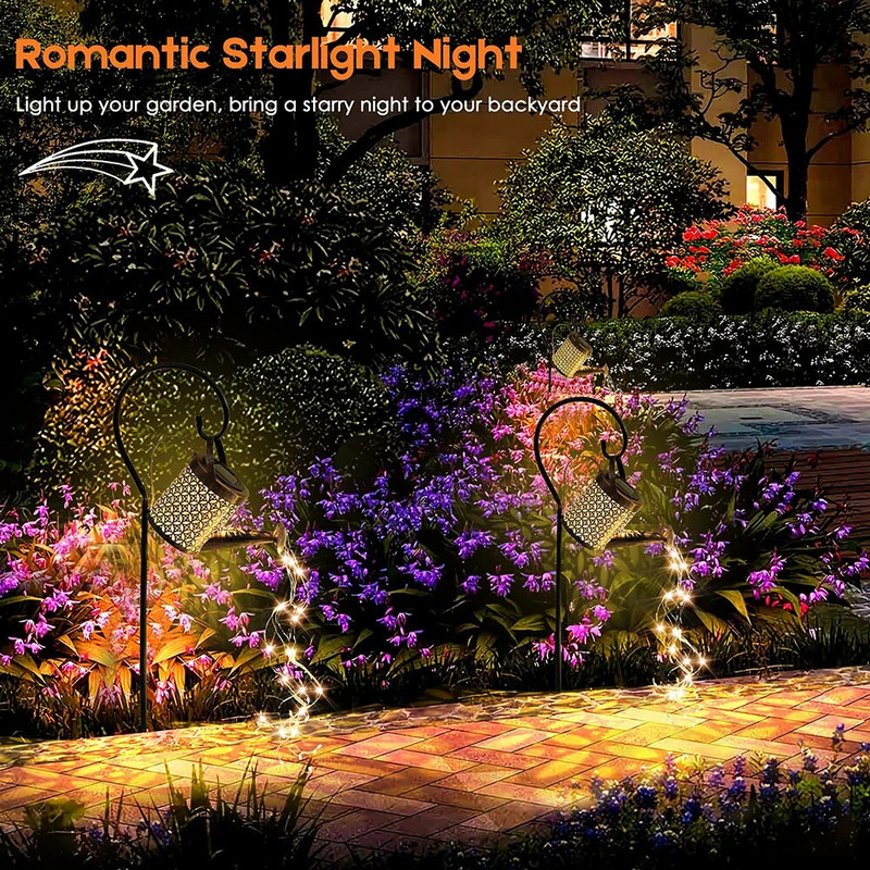 Solarna kantica za zalijevanje Svjetlo visećeg čajnika Lampiona Svjetlo vodootpornog vrtnog dekora Metalna retro svjetiljka za vanjsku terasu Travnjak Dvorište