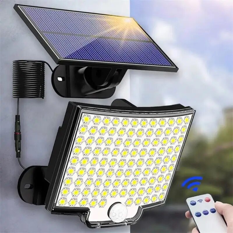 Lumină solară de grădină 106 LED-uri de perete cu telecomandă lumină solară pentru gazon lumina solară divizată cu led solar cu energie solară lumină solară