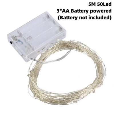 10M Led bajkovita svjetla Bakrena žica Blagdanska vanjska svjetiljka Garland Božićno drvce Ukrasi za vjenčanje LED žičane svjetiljke