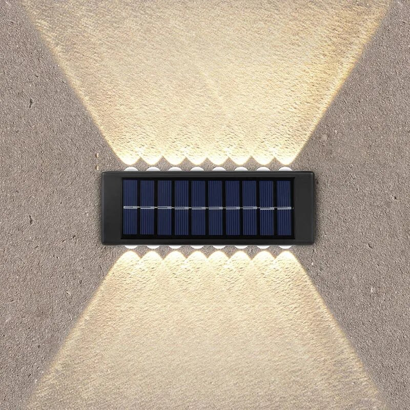 2PCS Solarne zidne svjetiljke za vanjske 20LED solarne zidne svjetiljke Vanjske vodootporne solarne svjetiljke za vrt, ulični pejzaž, balkonski dekor