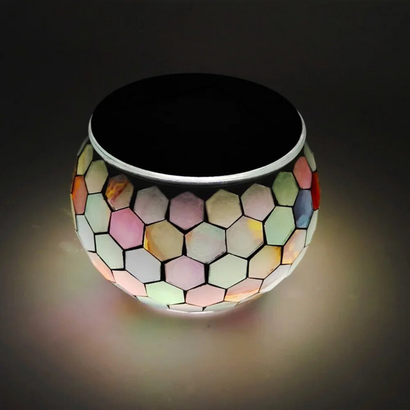 Mozaik vrtna svjetla na solarni pogon 20W LED šarene stolne lampe za travnjak Dekorativna rasvjeta IP44 Unutarnja vanjska