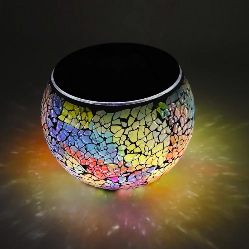 Mozaik vrtna svjetla na solarni pogon 20W LED šarene stolne lampe za travnjak Dekorativna rasvjeta IP44 Unutarnja vanjska