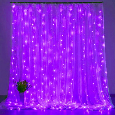 LED girland svjetla za zavjese 8 načina rada USB daljinski upravljač Vilinska svjetla String Vjenčanje Božićni dekor za kućnu spavaću sobu Novogodišnja lampa