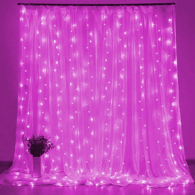 LED girland svjetla za zavjese 8 načina rada USB daljinski upravljač Vilinska svjetla String Vjenčanje Božićni dekor za kućnu spavaću sobu Novogodišnja lampa