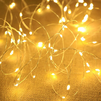 3/5/10M USB LED String Lights Χάλκινο ασημί σύρμα Φωτιστικό γιρλάντα Αδιάβροχο Fairy Lights Διακόσμηση για Χριστουγεννιάτικο Γάμο
