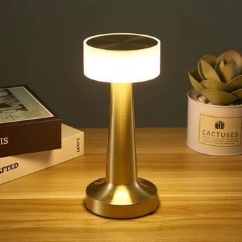Безжична LED метална настолна лампа Сензорно управление Творчески орнаменти Безжична нощна лампа Нощна атмосфера Светлина Зареждане Декорация