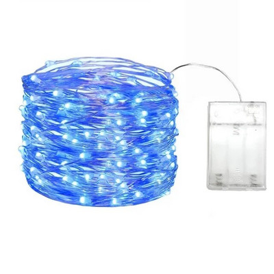 10/20/30M Fairy Lights Varinės vielos sidabrinės baterijos dėžutės LED lemputės Kalėdų miegamojo vakarėlio vestuvių dekoravimui