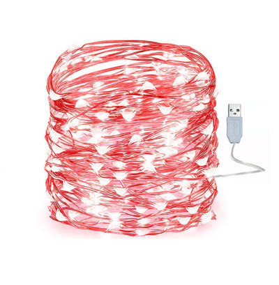 10/20/30M USB LED styginiai šviestuvai vario sidabro viela girlianda šviesos vandeniui atsparūs pasakų žibintai Kalėdų vestuvių vakarėlio dekoravimui