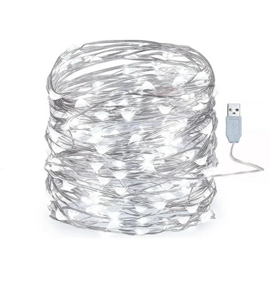 10/20/30M USB LED styginiai šviestuvai vario sidabro viela girlianda šviesos vandeniui atsparūs pasakų žibintai Kalėdų vestuvių vakarėlio dekoravimui