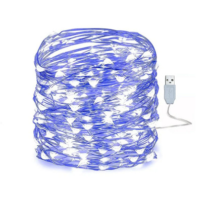 10/20/30M USB LED styginiai šviestuvai vario sidabro viela girlianda šviesos vandeniui atsparūs pasakų žibintai Kalėdų vestuvių vakarėlio dekoravimui