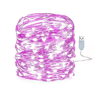 10/20/30M USB LED styginiai šviestuvai vario sidabro viela girlianda šviesos vandeniui atsparūs pasakų žibintai Kalėdų vestuvių vakarėlio dekoravimui