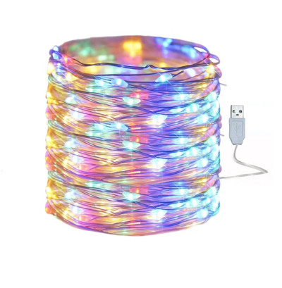 10/20/30M USB LED styginiai šviestuvai vario sidabro viela girlianda šviesos vandeniui atsparūs pasakų žibintai Kalėdų vestuvių vakarėlio dekoravimui