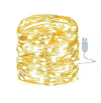 10/20/30M USB LED styginiai šviestuvai vario sidabro viela girlianda šviesos vandeniui atsparūs pasakų žibintai Kalėdų vestuvių vakarėlio dekoravimui