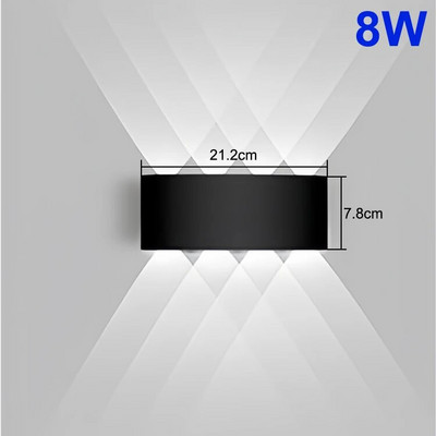 LED zidna svjetiljka vanjska IP65 vodootporna gore dolje svjetleća rasvjeta unutarnje stepenice vrtni svijećnjak plastična AC110-220V
