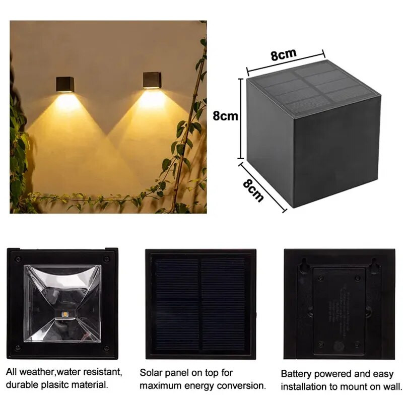 Led solarna zidna svjetla Vanjska vrtna dekoracija Zidna svjetiljka Vodootporna super svijetla solarna svjetiljka Vanjska rasvjeta za ulični vrt