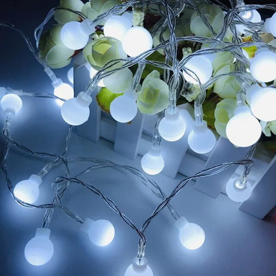 12M USB/akkumulátoros golyós LED füzér lámpák vízálló kültéri lámpa esküvői kerti tündéri lámpák karácsonyi dekoráció