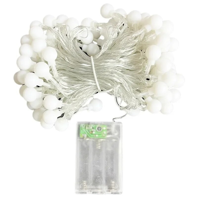 12M USB/akkumulátoros golyós LED füzér lámpák vízálló kültéri lámpa esküvői kerti tündéri lámpák karácsonyi dekoráció