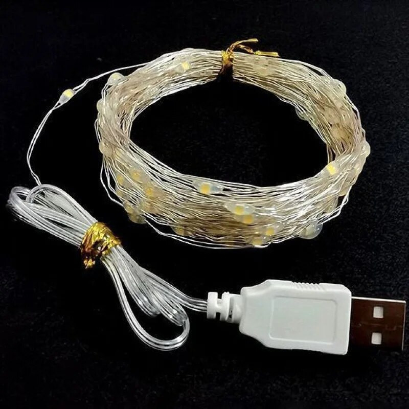 30M USB LED žičane svjetiljke Vijenci od bakrene žice Vilinska svjetla za božićno vjenčanje Blagdanska rasvjeta Dekoracija vrtne svjetiljke