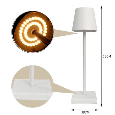 Barska stolna svjetiljka LED bežična stolna svjetiljka s prigušivanjem na dodir Prijenosna noćna svjetiljka Lampe za čitanje za terasu Restoran Dekoracija dnevne sobe