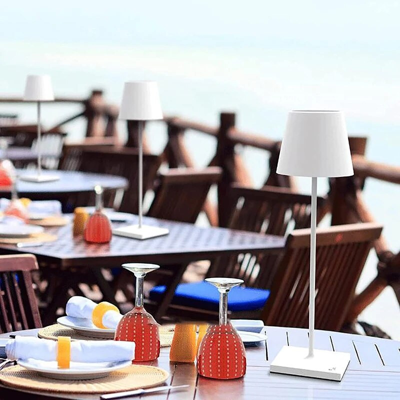 Barska stolna svjetiljka LED bežična stolna svjetiljka s prigušivanjem na dodir Prijenosna noćna svjetiljka Lampe za čitanje za terasu Restoran Dekoracija dnevne sobe