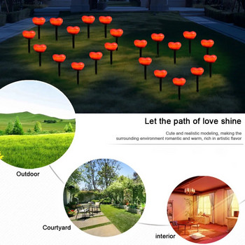 Захранвана от слънчева енергия лампа във формата на сърце LED лампа за атмосфера на любовно сърце IP65 Водоустойчива за градински двор на Свети Валентин